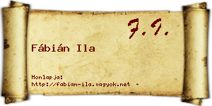 Fábián Ila névjegykártya